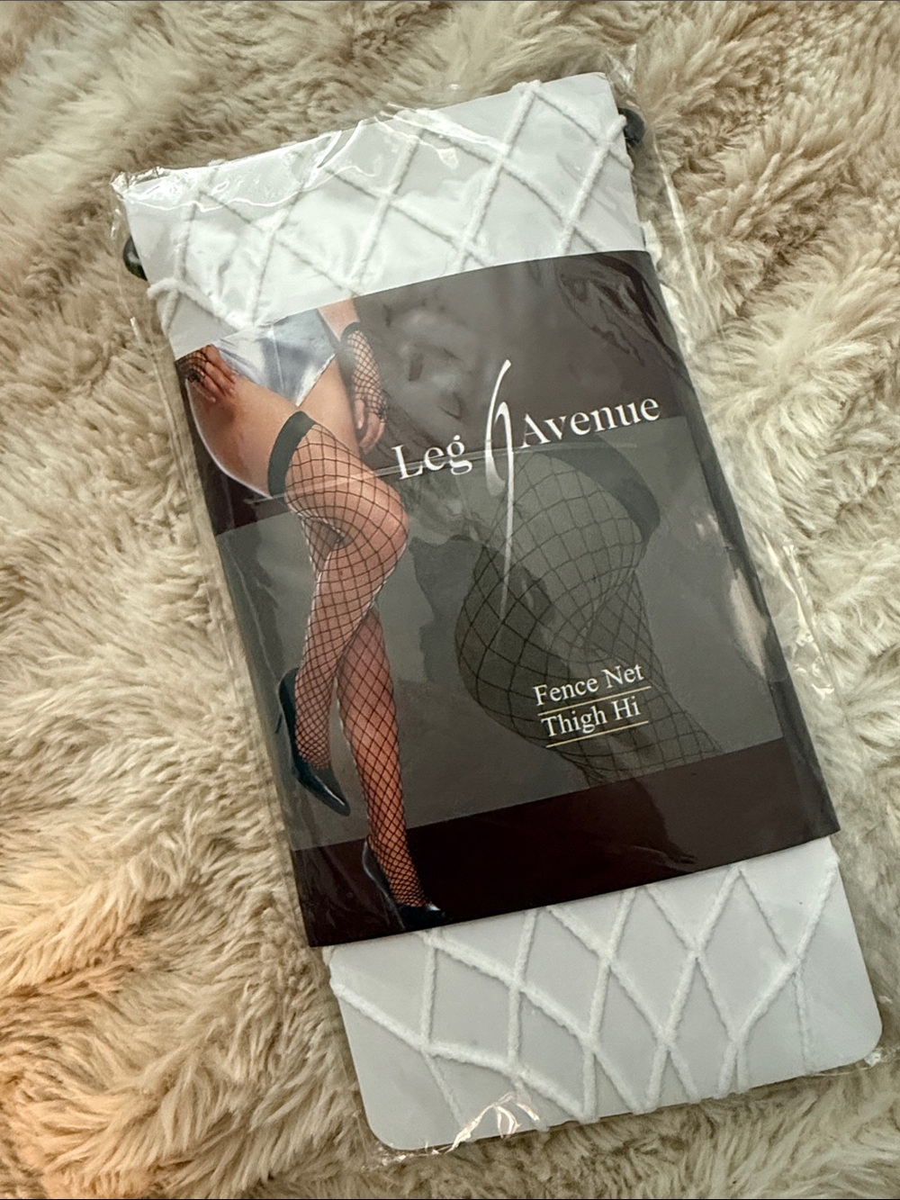 Leg Avenue White Fence Net Thigh-High Stockings